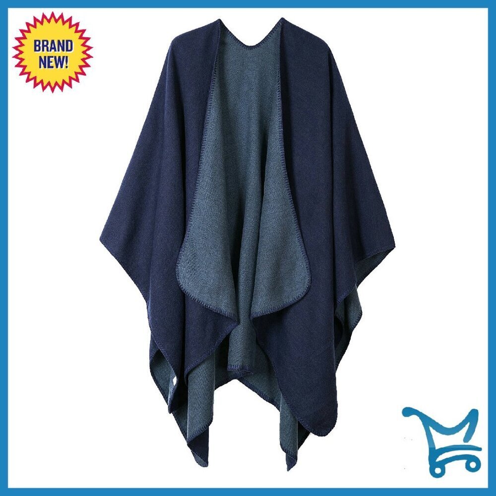 Oversized Knit Poncho Wrap Shawl Cape One Size Warm Winter Fashion